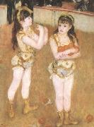 Pierre-Auguste Renoir Tva sma cirkusflickor oil painting on canvas
